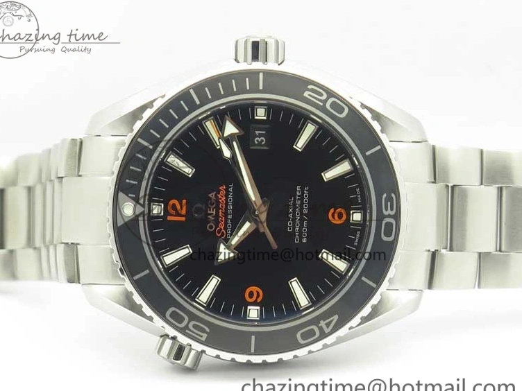 0204 Durable Planet Ocean Professional Ceramic Bezel 45.5mm 1:1 VSF Best Edition Orange Markers on SS Bracelet A8500 Super Clone 8052